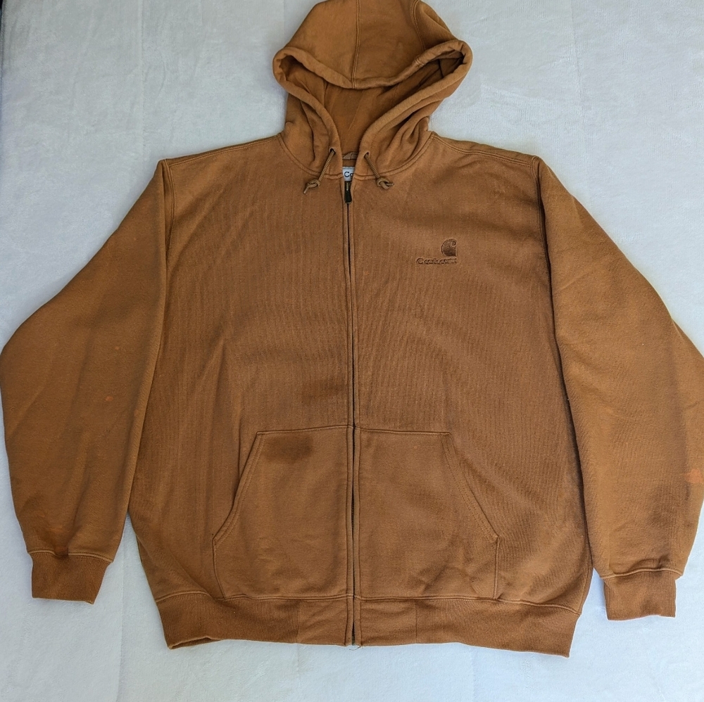 Carhartt Men's Tan Zip-Up Sweater Size XL